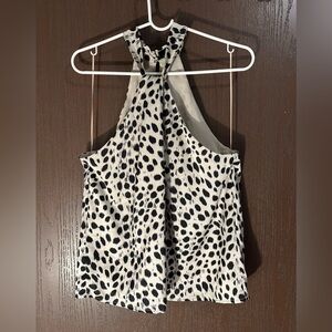 Lucy Paris Black and Cream Patterned Top